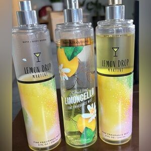 Bath & Body Works 3 Body Mist Bundle 2 Lemon Drop Martini & HTF Limoncello